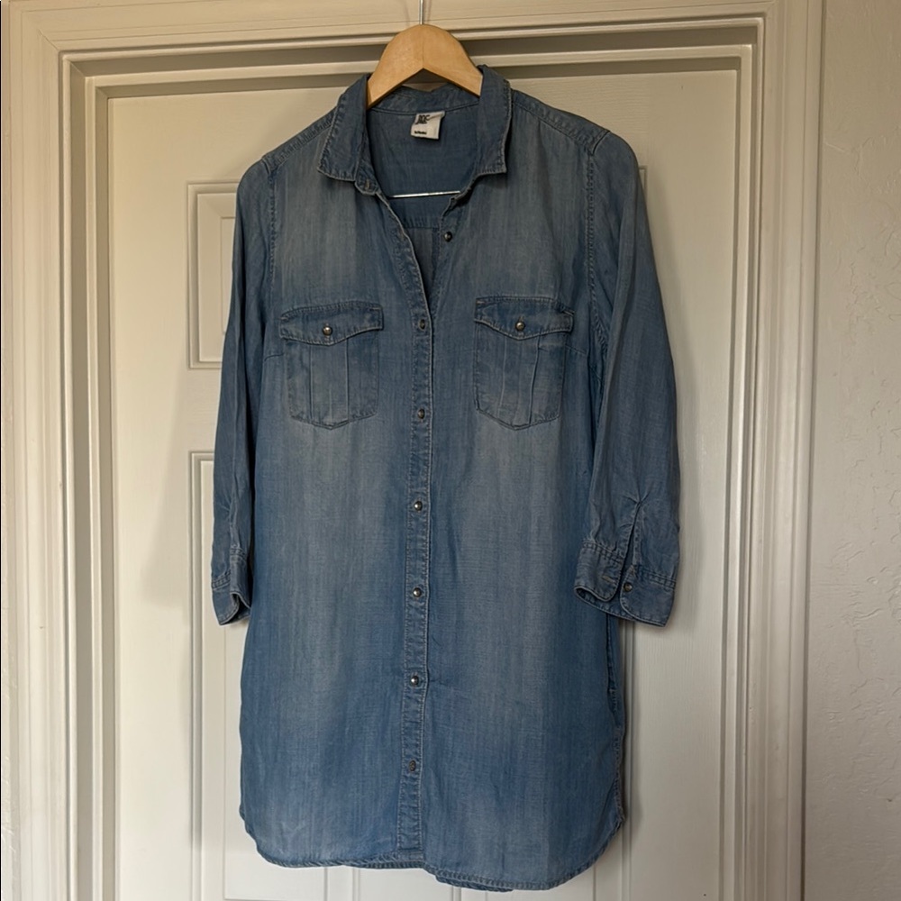 Denim Button-Up Shirt Dress